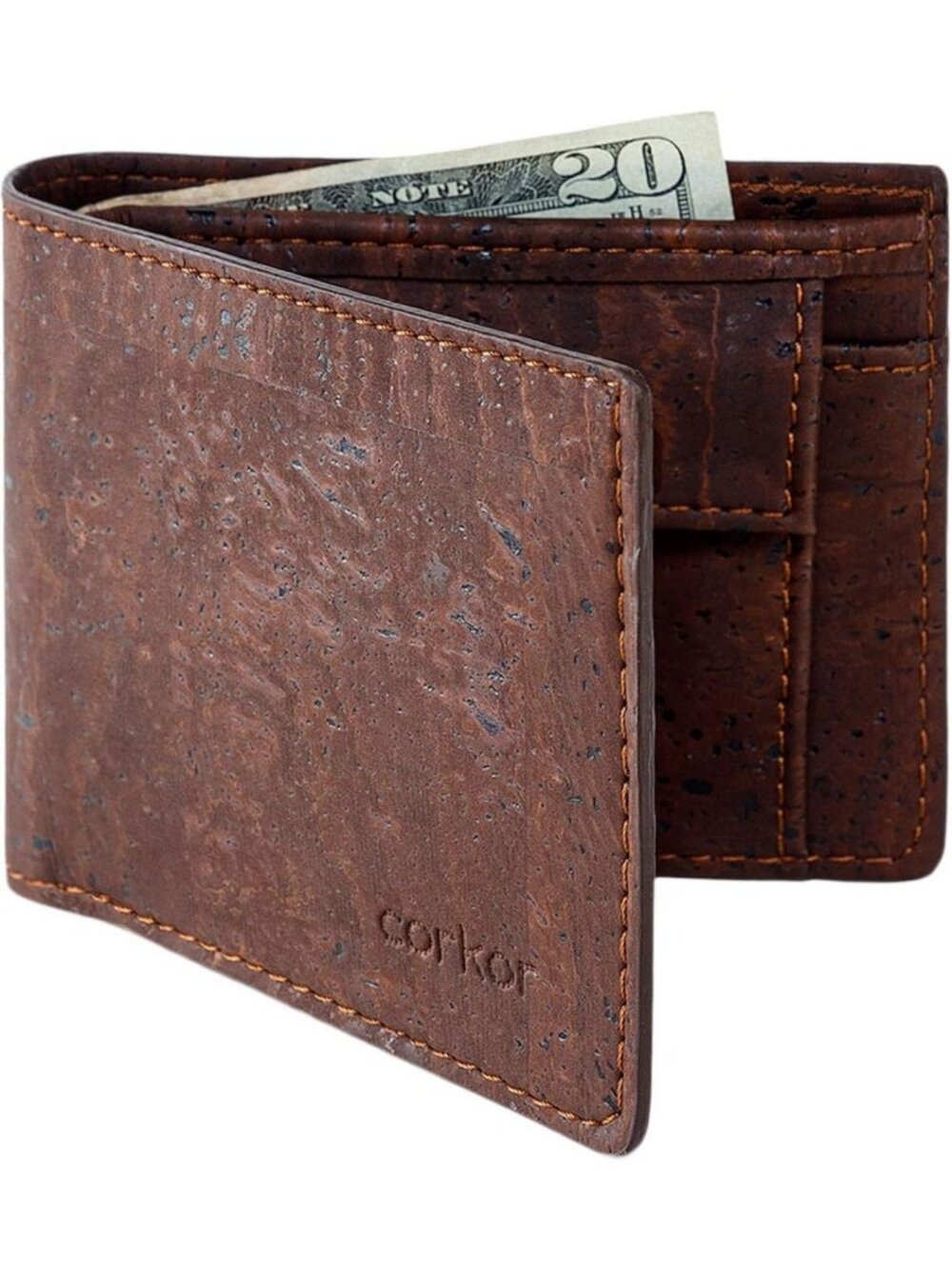 Vegan Leather RFID Wallet with Coin Pocket - Eco-Friendly & Cruelty-Free Brown